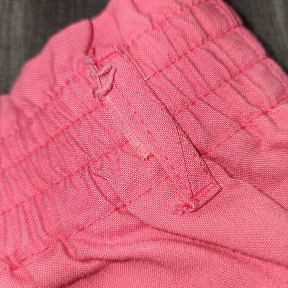 Women's Vintage Blue Cabana High Waisted Pleated Pink Shorts Large Loose Fit - Picture 5 of 7